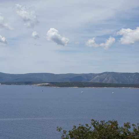 View of the island of Hvar across the sea channel