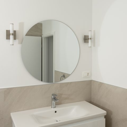 Bathroom vanity with wall lights